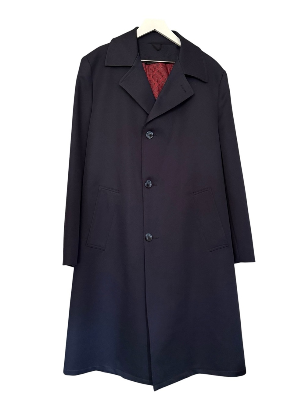 MACKINTOSH LONDON Men’s Size 42 Navy Trench Coat Removable Plaid Lining